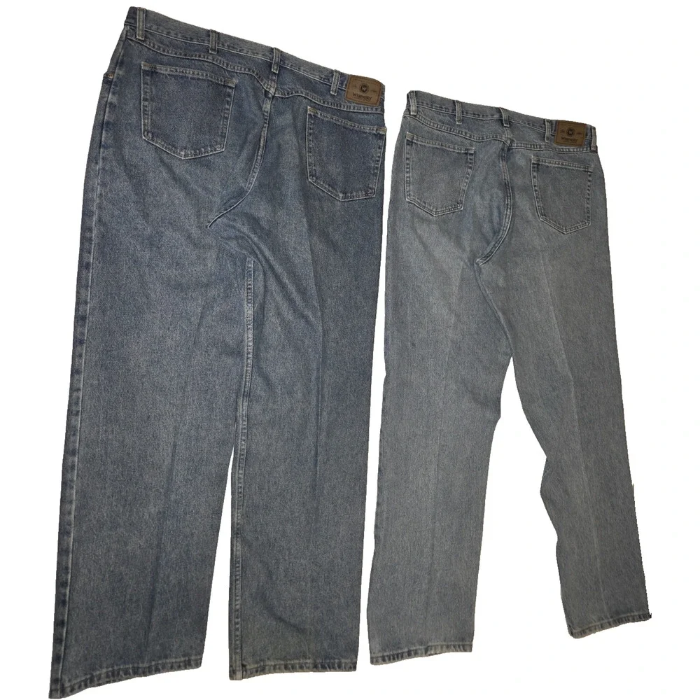 Lot of 2pcs Wrangler Men’s Blue Straight Leg Casual Style Jeans Size 40x32 M020 - Picture 2 of 16
